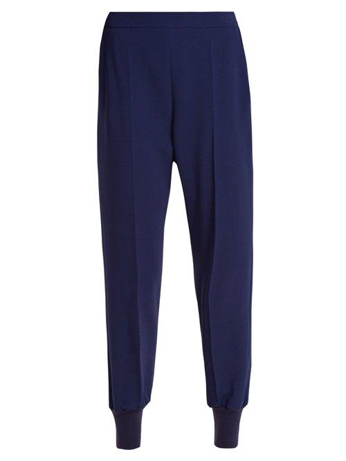 Matchesfashion.com Stella Mccartney - Julia Stretch Crepe Cady Trousers - Womens - Blue