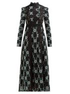 Matchesfashion.com Giambattista Valli - Lace Insert Floral Guipure Lace Gown - Womens - Black Multi