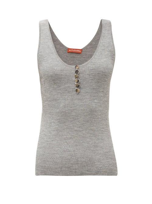 Matchesfashion.com Altuzarra - Flack Wool-blend Tank Top - Womens - Grey