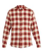 Matchesfashion.com Frame - Frayed Hem Checked Cotton Shirt - Mens - Red Multi