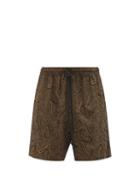 Commas - Paisley-jacquard Wool Shorts - Mens - Brown Print