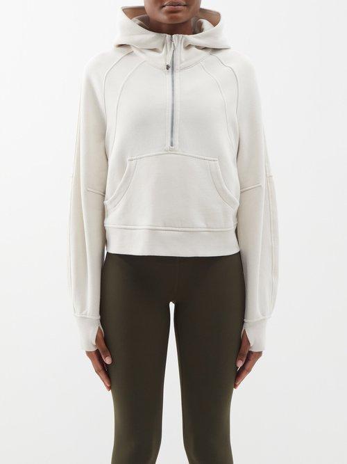 Lululemon - Scuba Half-zip Cotton-blend Jersey Hoodie - Womens - Cream