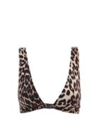 Matchesfashion.com Ganni - Triangle Leopard-print Bikini Top - Womens - Leopard