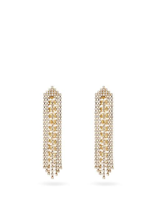 Matchesfashion.com Rosantica By Michela Panero - Gelo Crystal And Pearl Tassel Earrings - Womens - Crystal
