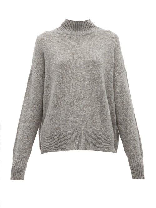 Matchesfashion.com Allude - Funnel Neck Cashmere Sweater - Womens - Dark Grey