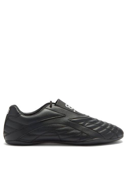 Matchesfashion.com Balenciaga - Zen Logo-print Faux-leather Trainers - Womens - Black