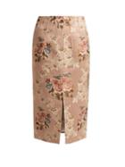 Matchesfashion.com Brock Collection - Sorrel Floral Jacquard Pencil Skirt - Womens - Pink Multi