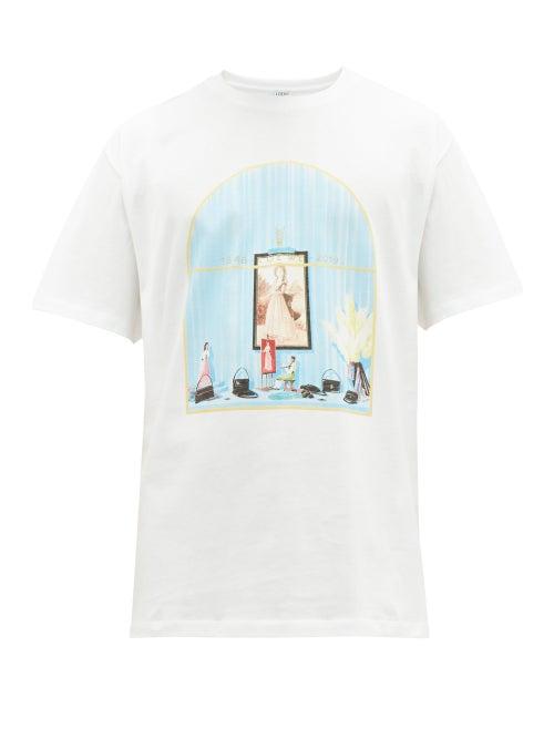 Matchesfashion.com Loewe - Window Cotton Jersey T Shirt - Mens - White