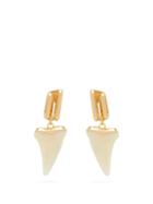 Matchesfashion.com Chlo - Shark Tooth Charm Drop Earrings - Womens - White