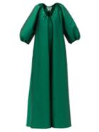 Matchesfashion.com Bernadette - George Balloon-sleeve Taffeta Dress - Womens - Green
