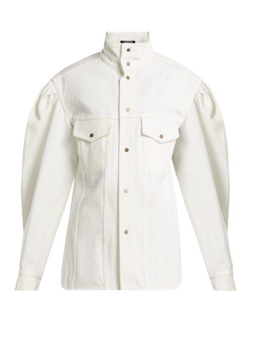 Matchesfashion.com Calvin Klein 205w39nyc - Puff Sleeve Denim Jacket - Womens - White