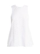Matchesfashion.com Raey - Broderie Anglaise Fishtail Top - Womens - White