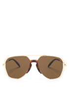 Matchesfashion.com Alexander Mcqueen - Aviator Metal Sunglasses - Mens - Gold