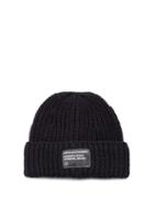 Matchesfashion.com 7 Moncler Fragment - Logo-patch Ribbed-wool Beanie - Mens - Black