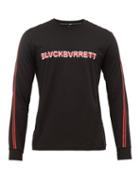 Matchesfashion.com Blackbarrett By Neil Barrett - Strikethrough Logo Cotton Blend T Shirt - Mens - Black Multi