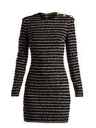 Matchesfashion.com Balmain - Tweed Mini Dress - Womens - Black White