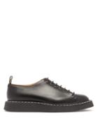 Matchesfashion.com Jil Sander - Topstitched Leather Derby Shoes - Mens - Black