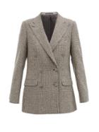 Matchesfashion.com Officine Gnrale - Manon Double-breasted Houndstooth-twill Blazer - Womens - Black White