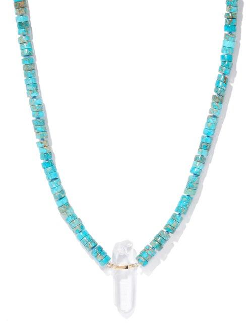 Jia Jia - Quartz, Jasper & 14kt Gold Beaded Necklace - Womens - Blue
