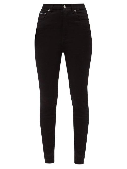 Dolce & Gabbana - High-rise Slim-leg Jeans - Womens - Black