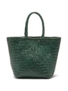 Dragon Diffusion - Grace Double Jump Small Woven-leather Basket Bag - Womens - Green