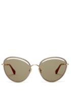 Matchesfashion.com Jimmy Choo - Mayla Round Metal Sunglasses - Womens - Green Multi
