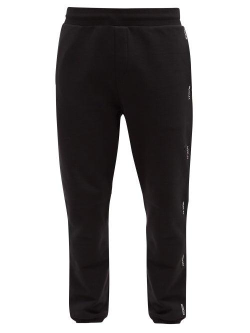 Matchesfashion.com Moncler - Logo-print Cotton-jersey Track Pants - Mens - Black