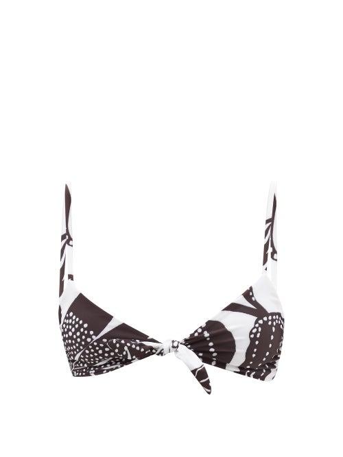 Ladies Beachwear Mara Hoffman - Carla Abstract-print Recycled-fibre Bikini Top - Womens - Black Multi