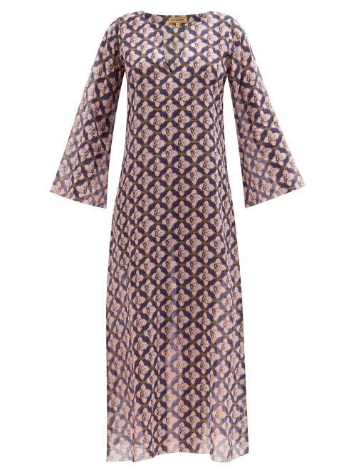 Muzungu Sisters - India Tile-print Organic-cotton Kaftan - Womens - Pink Multi