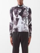 Ahluwalia - High-neck Printed Jersey Long-sleeved T-shirt - Mens - Black Print