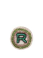 Matchesfashion.com Rochas - R Logo Crystal Embellished Brooch - Womens - Green