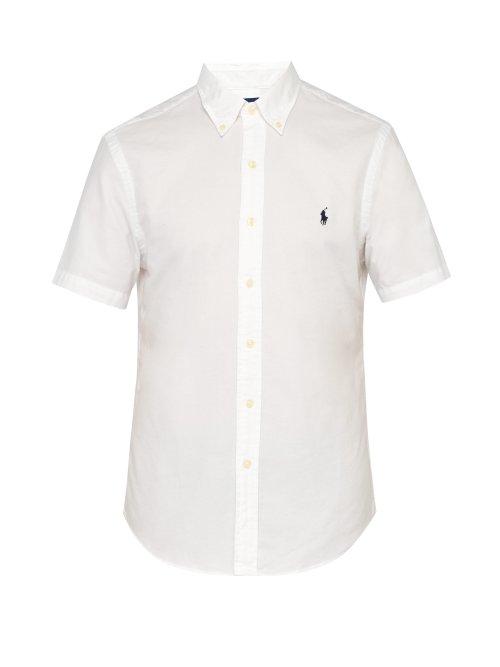 Matchesfashion.com Polo Ralph Lauren - Logo Embroidered Button Down Shirt - Mens - White
