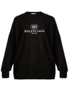 Matchesfashion.com Balenciaga - Logo Embroidered Wool Sweater - Womens - Black