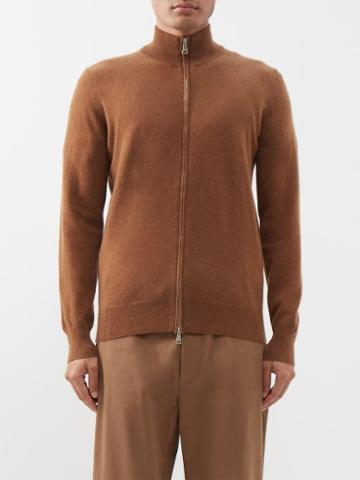 Ghiaia Cashmere - Cashmere Zip-front Cardigan - Mens - Brown