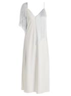 Ellery Fandango V-neck Fringed Crepe Midi Slip Dress