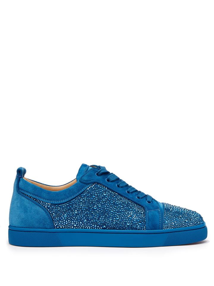 Christian Louboutin Louis Junior Spike-embellished Suede Trainers