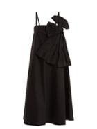 Matchesfashion.com Redvalentino - Bow Detail Stretch Cotton Dress - Womens - Black