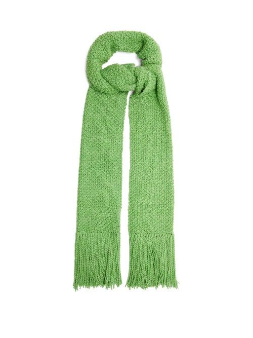 Matchesfashion.com Aessai - La Paz Extra-long Merino Wool-blend Scarf - Womens - Green