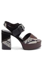 Matchesfashion.com See By Chlo - Panelled Leather And Suede Platform Sandals - Womens - Black Multi