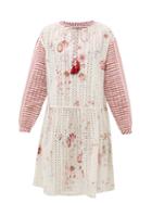 Matchesfashion.com D'ascoli - Napeague Floral-print Cotton Dress - Womens - Red Print