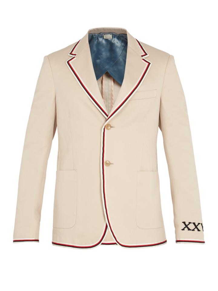 Gucci Contrast-trim Cotton Jacket