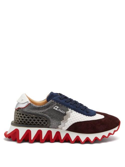 Matchesfashion.com Christian Louboutin - Loubishark Mesh And Suede Trainers - Mens - Multi