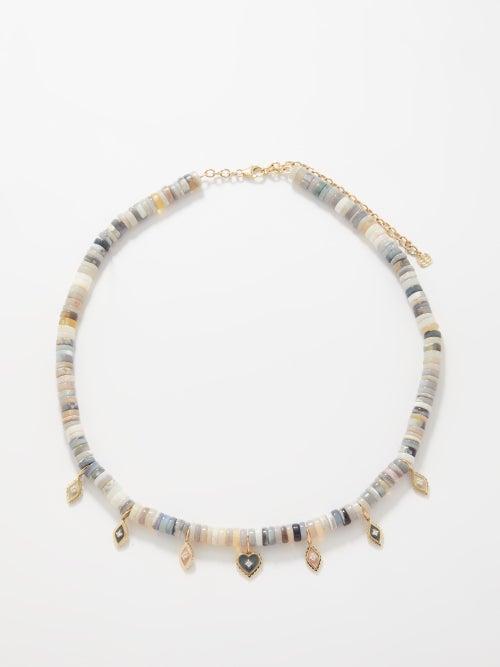 Sydney Evan - Diamond, Opal, Enamel & 14kt Gold Necklace - Womens - Multi