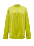 Matchesfashion.com Haider Ackermann - Mandarin-collar Silk-satin Blouse - Womens - Light Green