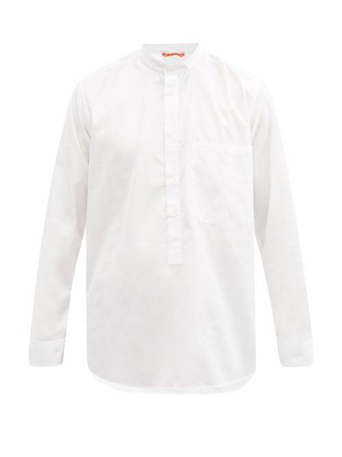 Matchesfashion.com Barena Venezia - Cotton-poplin Collarless Shirt - Mens - White