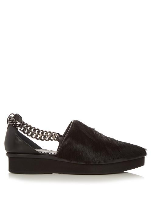 Toga Chain-detail Calf-hair And Leather Shoes