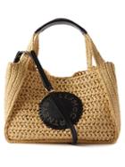 Stella Mccartney - Logo-patch Raffia Cross-body Bag - Womens - Cream