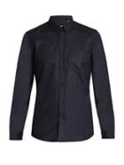 Ami Point-collar Patch-pocket Wool Shirt