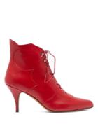 Matchesfashion.com Tabitha Simmons - Zora Leather Lace Up Boots - Womens - Red