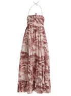 Matchesfashion.com Zimmermann - Kali Hawaiian Print Linen Dress - Womens - Burgundy Multi